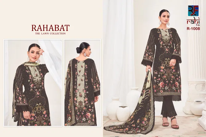 Rahabat Vol 1 By Rahi Karachi Giza Lawn Printed Dress Material Suppliers In India